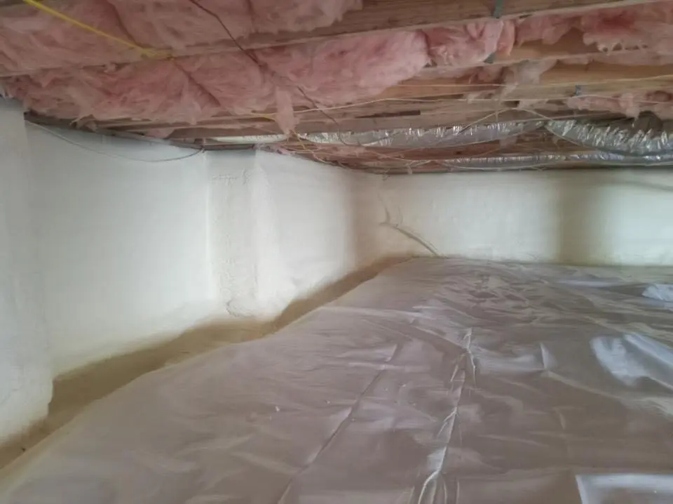 Crawl space encapsulation with closed-cell spray foam for Attic Insulation in Little Falls